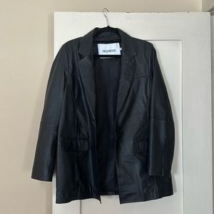 Deadwood Recycled Leather Brooke Oversized Blazer DK 36